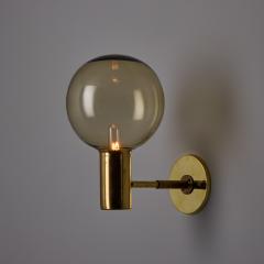  AB Markaryd 1960s Hans Agne Jakobsson V149 Glass Brass Wall Lamp for Markaryd - 4282884