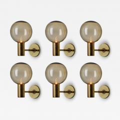  AB Markaryd 1960s Hans Agne Jakobsson V149 Glass Brass Wall Lamp for Markaryd - 4287653