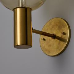  AB Markaryd 1960s Hans Agne Jakobsson V149 Glass Brass Wall Lamp for Markaryd - 4592170