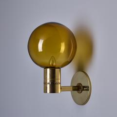  AB Markaryd Pair of 1960s Hans Agne Jakobsson V149 Glass Brass Wall Lamps for Markaryd - 4000665