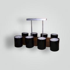  ADG Lighting Black Laquered Shade and Wood Hanging Light - 1939096