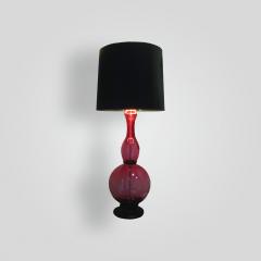  ADG Lighting Blown Glass Pink Lamp with Black Laquered Shade - 1953922