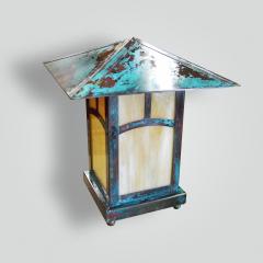  ADG Lighting Craftsman Outdoor Lantern Pilaster Mount Verde Light - 1828015