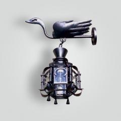  ADG Lighting Forged swan lantern on forged arm - 1858032