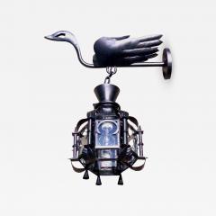  ADG Lighting Forged swan lantern on forged arm - 1858547