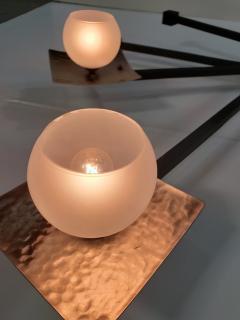  ADG Lighting Hammered stainless mid century Gerald Olesker Original Pasadena Showcase 2 - 4711896