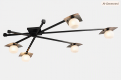  ADG Lighting Hammered stainless mid century Gerald Olesker Original Pasadena Showcase 2 - 4711923