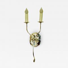  ADG Lighting Silver plated wall sconce Romana style silk wrapped light bulbs - 2463642