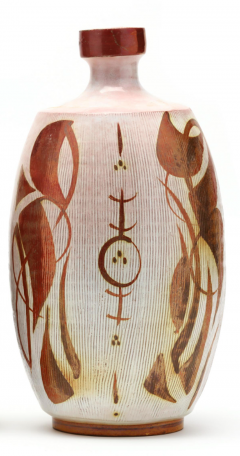  ALAN CAIGER SMITH RUST AND WHITE CERAMIC BOTTLE BY ALAN CAIGER SMITH - 3136706