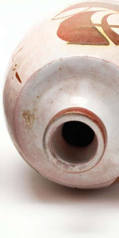  ALAN CAIGER SMITH RUST AND WHITE CERAMIC BOTTLE BY ALAN CAIGER SMITH - 3136708