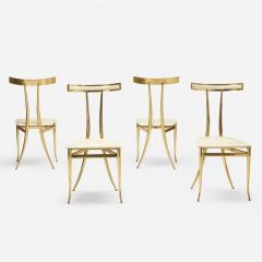  ALBERTO GAMBETTA SET OF FOUR BRASS DINING CHAIRS BY ALBERTO GAMBETTA FOR LUBERTO DESIGN - 3267914