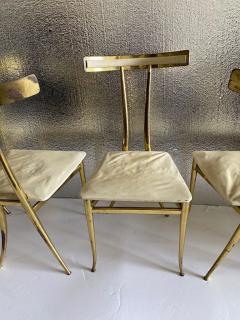  ALBERTO GAMBETTA SET OF FOUR BRASS DINING CHAIRS BY ALBERTO GAMBETTA FOR LUBERTO DESIGN - 3267948