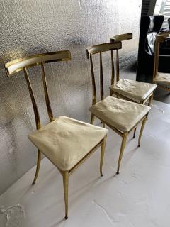  ALBERTO GAMBETTA SET OF FOUR BRASS DINING CHAIRS BY ALBERTO GAMBETTA FOR LUBERTO DESIGN - 3267954