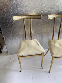  ALBERTO GAMBETTA SET OF FOUR BRASS DINING CHAIRS BY ALBERTO GAMBETTA FOR LUBERTO DESIGN - 3267959