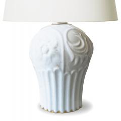  ALP Lidk ping Art Deco Table Lamp in white Craquel Glaze with Gilding by Tyra Lundgren - 1934213