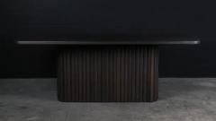  AMBROZIA 136L x 48W Tambour Pedestal Dining Table by Ambrozia Solid Dark Oak - 3488293