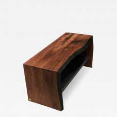  AMBROZIA 3ft Live Edge Wood Bench by Ambrozia in Solid Walnut and Blackened Steel - 2353544