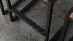  AMBROZIA 4x Shaker Counter Stools in Sedona Leather Blackened Steel Oxidized Oak - 3368251