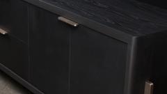 AMBROZIA Dreyfus Sideboard by AMBROZIA Ebonized Ash Black Leather Brushed Nickel - 3536254