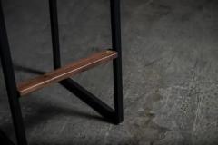  AMBROZIA Shaker Bar stool Chair by Ambrozia Solid Walnut Black Steel Cream Vinyl - 3326524