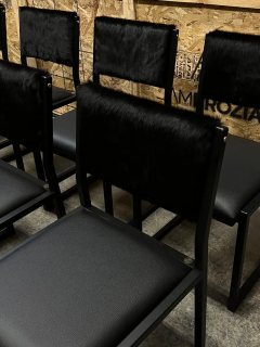  AMBROZIA Shaker Modern Chair by Ambrozia Ebonized Oak Black Leather Black Cowhide - 3070075