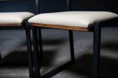  AMBROZIA Shaker Modern Chair by Ambrozia Solid Walnut Black Steel Cream Vinyl - 3326546