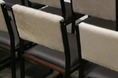  AMBROZIA Shaker Modern Chair by Ambrozia Walnut Dark Brown Leather White Cowhide - 3349416