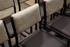  AMBROZIA Shaker Modern Chair by Ambrozia Walnut Dark Brown Leather White Cowhide - 3349418