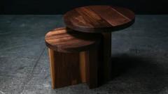  AMBROZIA TOTEM Side Tables by AMBROZIA Solid Walnut Set  - 3263837