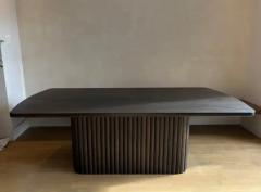  AMBROZIA Tambour Pedestal Dining Table by Ambrozia Solid Dark Oak - 3357166