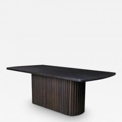  AMBROZIA Tambour Pedestal Dining Table by Ambrozia Solid Dark Oak - 3359553