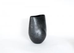  ANDRE BLOCH ANDRE BLOCH FRENCH BLACK CERAMIC LOW VASE - 3561869