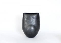  ANDRE BLOCH ANDRE BLOCH FRENCH BLACK CERAMIC LOW VASE - 3561870