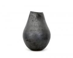  ANDRE BLOCH ANDRE BLOCH FRENCH BLACK CERAMIC LOW VASE - 4126288