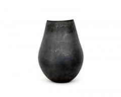  ANDRE BLOCH ANDRE BLOCH FRENCH BLACK CERAMIC LOW VASE - 4126290