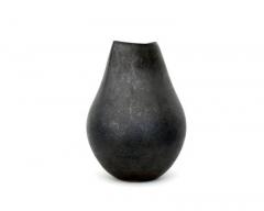  ANDRE BLOCH ANDRE BLOCH FRENCH BLACK CERAMIC LOW VASE - 4126292
