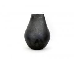  ANDRE BLOCH ANDRE BLOCH FRENCH BLACK CERAMIC LOW VASE - 4126303