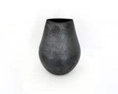  ANDRE BLOCH ANDRE BLOCH FRENCH BLACK CERAMIC LOW VASE - 4126304