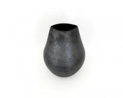  ANDRE BLOCH ANDRE BLOCH FRENCH BLACK CERAMIC LOW VASE - 4126305