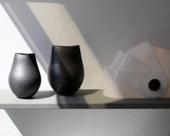  ANDRE BLOCH ANDRE BLOCH FRENCH BLACK CERAMIC VASE - 4126317