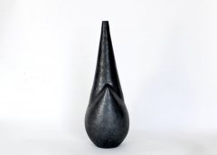  ANDRE BLOCH ANDRE BLOCH FRENCH CERAMIC BLACK TALL VASE - 3561898