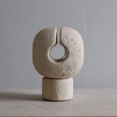  ARSENE GALISSON 1980s carved stone table lamp - 4116372