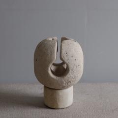  ARSENE GALISSON 1980s carved stone table lamp - 4116373