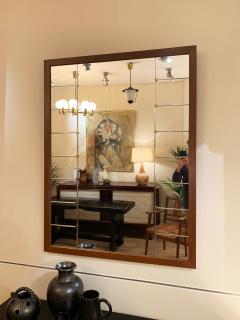  Ab Glas Tra Large Midcentury Oak and Brass Mirror by Glas Tra - 1738133