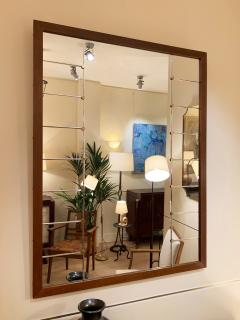  Ab Glas Tra Large Midcentury Oak and Brass Mirror by Glas Tra - 1738135