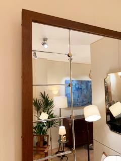  Ab Glas Tra Large Midcentury Oak and Brass Mirror by Glas Tra - 1738140