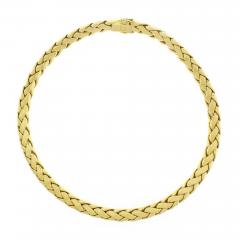  Abel Zimmerman 18KT GOLD DOMED HERRINGBONE NECKLACE MADE BY ABEL AND ZIMMERMAN - 3605619