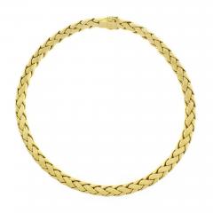  Abel Zimmerman 18KT GOLD DOMED HERRINGBONE NECKLACE MADE BY ABEL AND ZIMMERMAN - 3605619