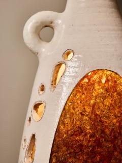  Accolay Pottery French Accolay Ceramic Table Lamp with Resin Inlay and Perforated Body - 4693372