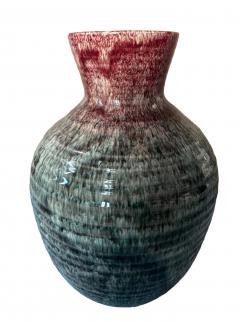  Accolay Pottery Large Accolay Green Oxblood Flambe Ceramic Vase French MCM Studio Pottery - 4806715